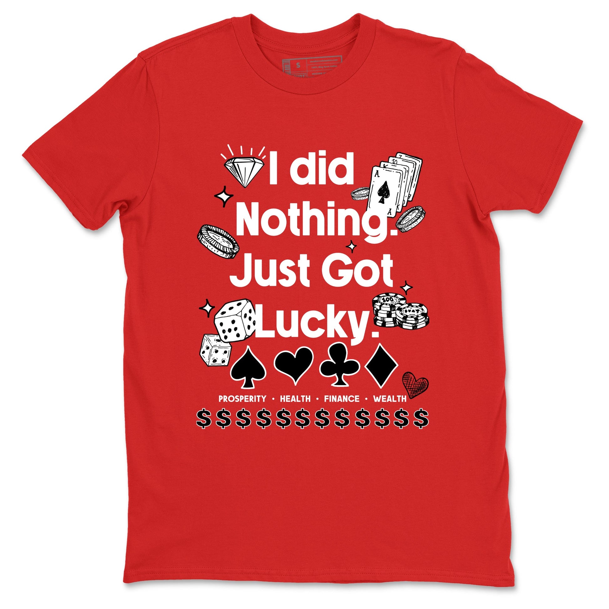 Got Lucky sneaker match t-shirt styled to complete your fit with the Air Force 1 University Red sneakers, shown in Red 2.