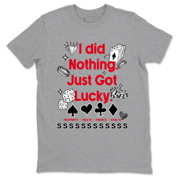 12s Flu Game shirts to match jordans Got Lucky sneaker match tees Air Jordan 12 Retro Flu Game match shoes to clothes SNRT Sneaker Tees unisex cotton Heather Grey 2 shirts
