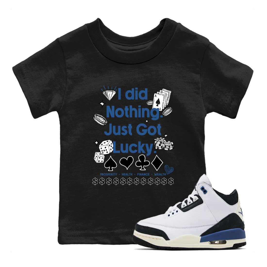 3s For The Love to match jordans Got Lucky sneaker match tees A Ma Maniere x Air Jordan 3 Diffused Blue match shoes to clothes SNRT Sneaker Tees Youth Baby Black 1 tee