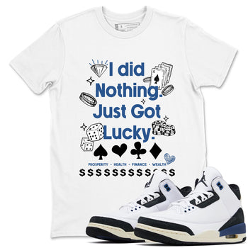 3s For The Love to match jordans Got Lucky sneaker match tees A Ma Maniere x Air Jordan 3 Diffused Blue match shoes to clothes SNRT Sneaker Tees unisex cotton White 1 shirts
