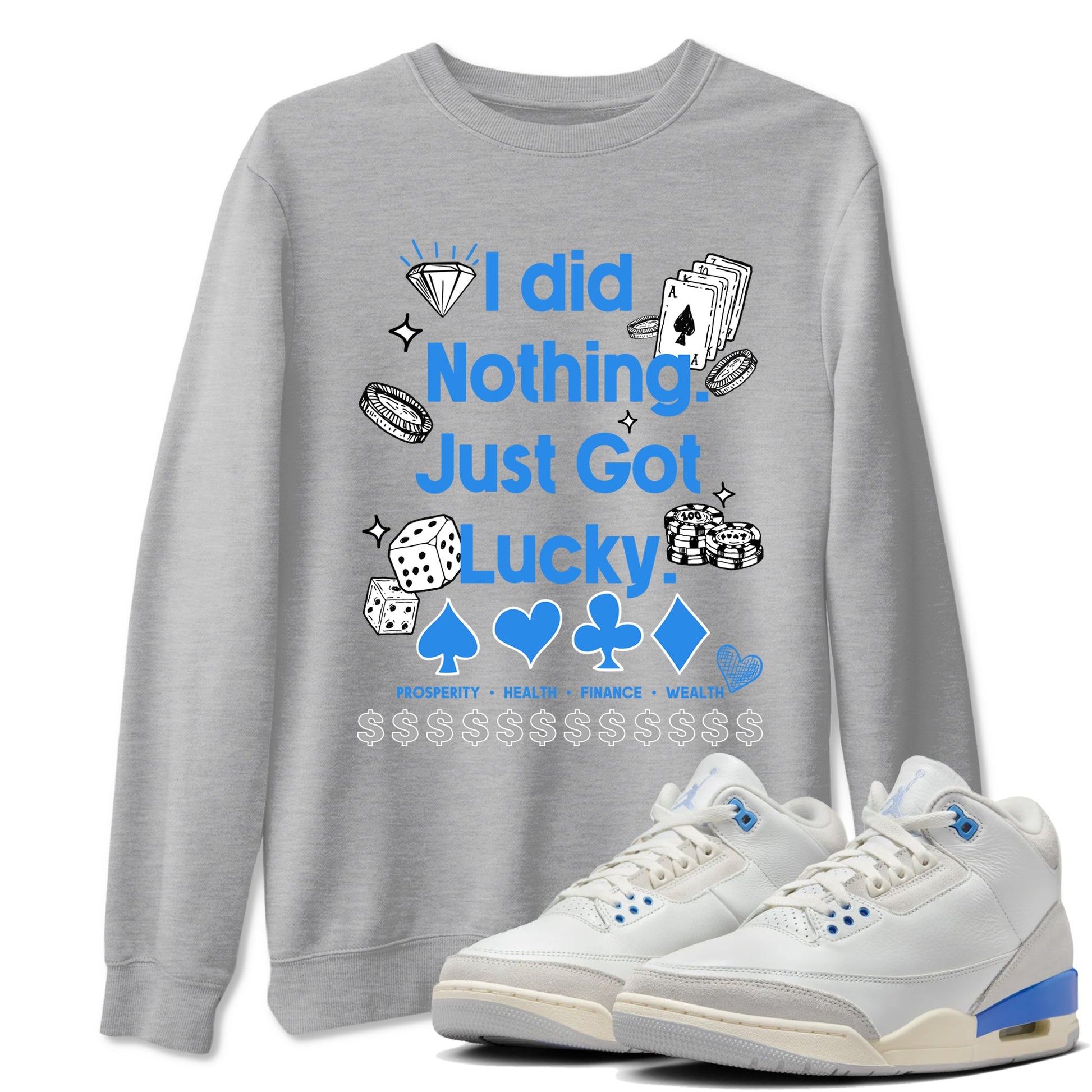 3s Lucky Shorts shirts to match jordans Got Lucky sneaker match tees Air Jordan 3 Lucky Shorts match shoes to clothes SNRT Sneaker Tees unisex cotton Heather Grey 1 shirts