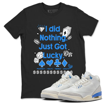 3s Lucky Shorts shirts to match jordans Got Lucky sneaker match tees Air Jordan 3 Lucky Shorts match shoes to clothes SNRT Sneaker Tees unisex cotton Black 1 shirts