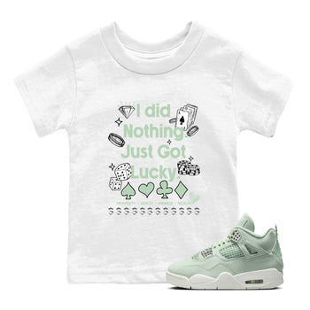 4s Abundance shirts to match jordans Got Lucky sneaker match tees Air Jordan 4 Seafoam match shoes to clothes SNRT Sneaker Tees Youth Baby White 1 tee