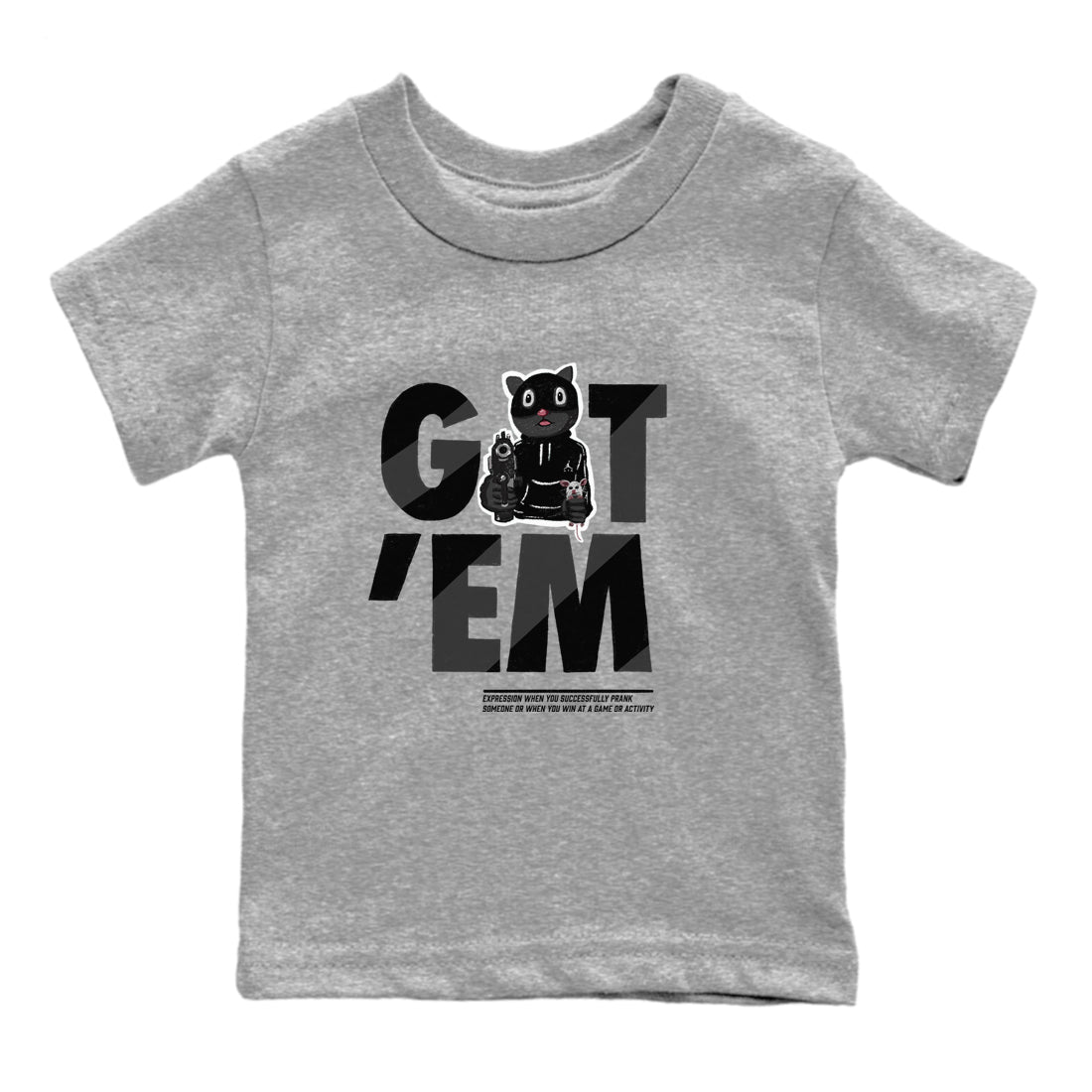 5s Black Cat shirts to match jordans Got'em Cat sneaker match tees Air Jordan 5 Black Cat match shoes to clothes SNRT Sneaker Tees Youth Baby Heather Grey 2 tee