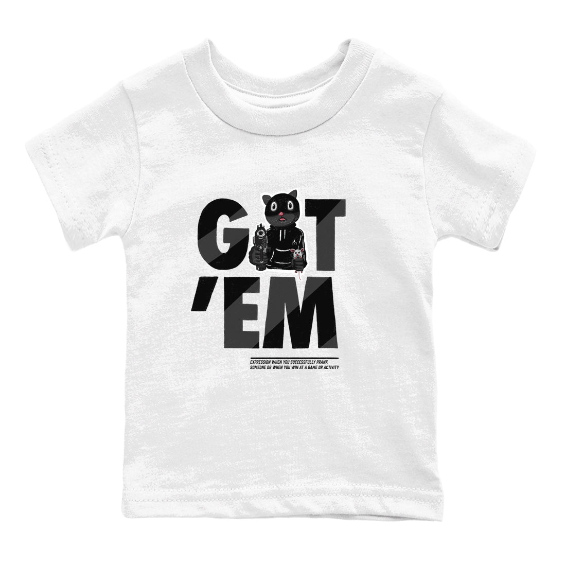 5s Black Cat shirts to match jordans Got'em Cat sneaker match tees Air Jordan 5 Black Cat match shoes to clothes SNRT Sneaker Tees Youth Baby White 2 tee
