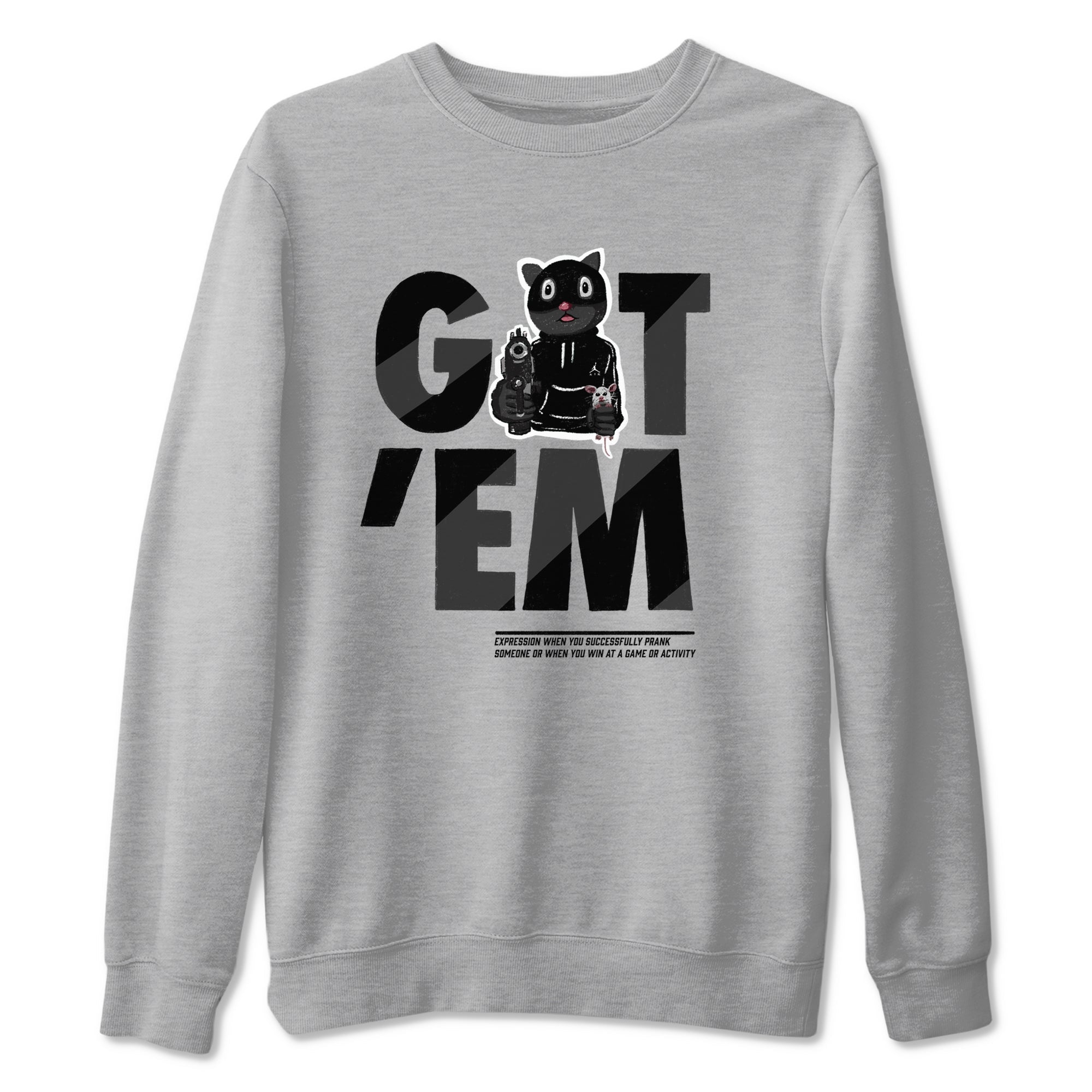 5s Black Cat shirts to match jordans Got'em Cat sneaker match tees Air Jordan 5 Black Cat match shoes to clothes SNRT Sneaker Tees unisex cotton Heather Grey 2 shirts