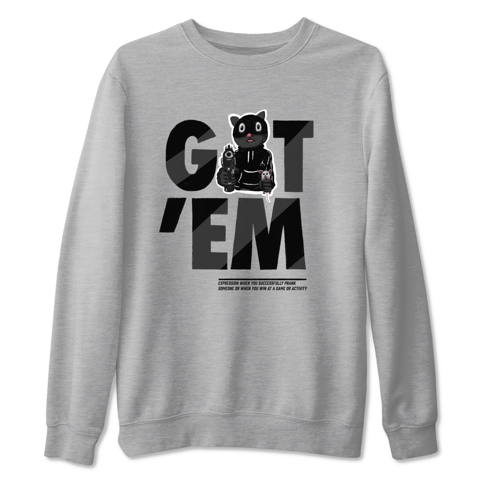 5s Black Cat shirts to match jordans Got'em Cat sneaker match tees Air Jordan 5 Black Cat match shoes to clothes SNRT Sneaker Tees unisex cotton Heather Grey 2 shirts