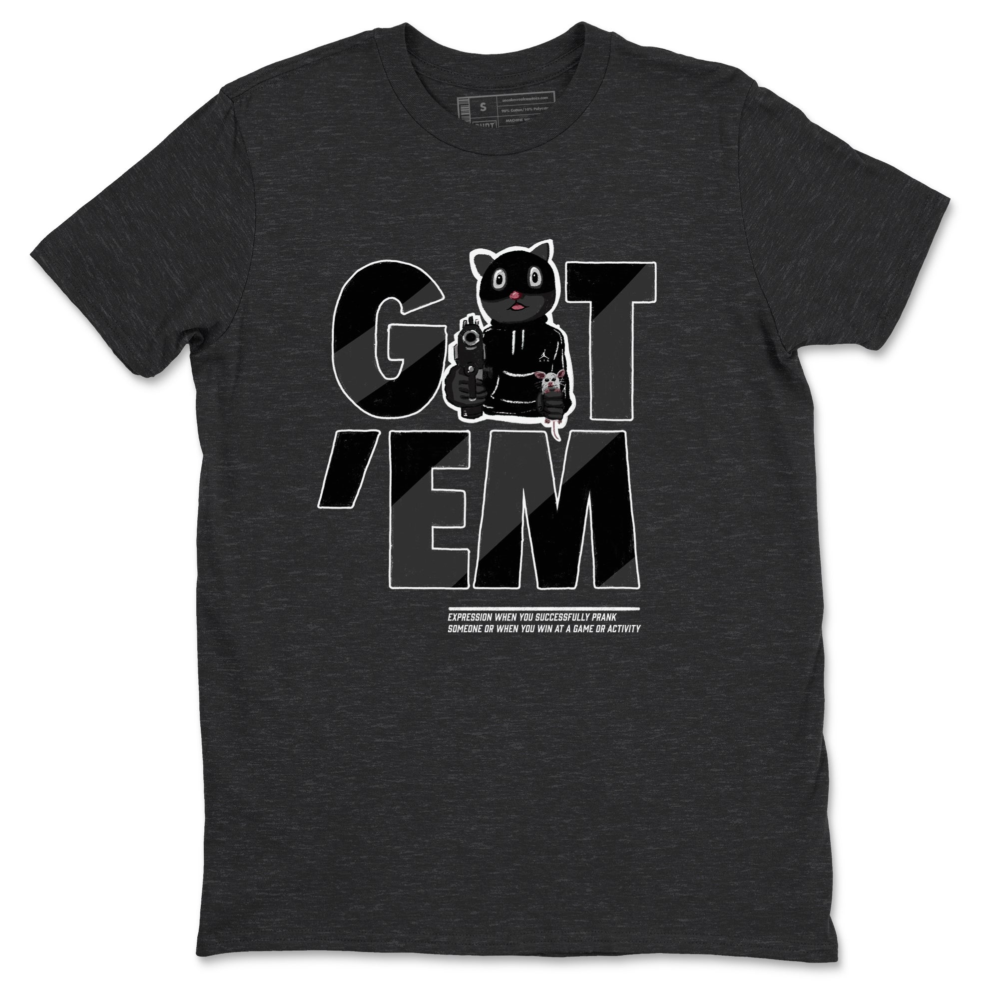 5s Black Cat shirts to match jordans Got'em Cat sneaker match tees Air Jordan 5 Black Cat match shoes to clothes SNRT Sneaker Tees unisex cotton Charcoal Heather 2 shirts