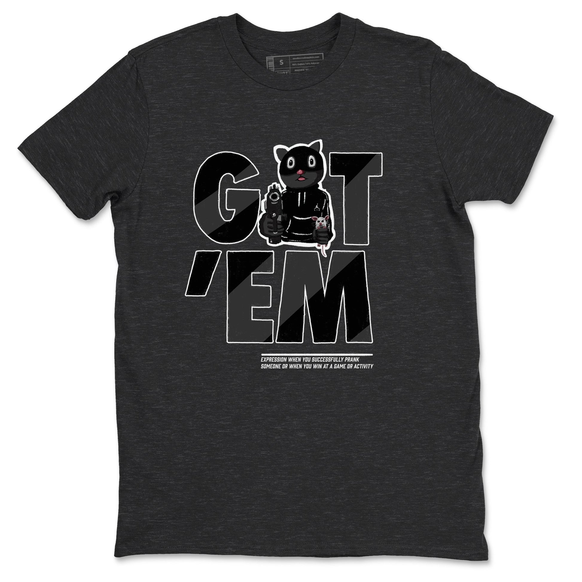 5s Black Cat shirts to match jordans Got'em Cat sneaker match tees Air Jordan 5 Black Cat match shoes to clothes SNRT Sneaker Tees unisex cotton Charcoal Heather 2 shirts