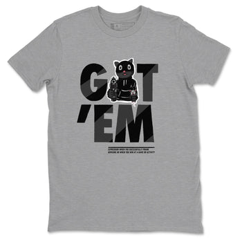 5s Black Cat shirts to match jordans Got'em Cat sneaker match tees Air Jordan 5 Black Cat match shoes to clothes SNRT Sneaker Tees unisex cotton Heather Grey 2 shirts