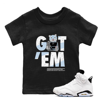 6s White Black shirt to match jordans Got'em Cat sneaker tees Air Jordan 6 White Black SNRT sneaker release tees baby toddler Black 1 cotton Shirt