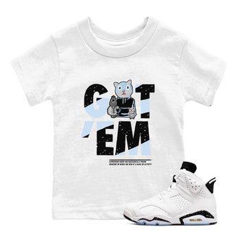 6s White Black shirt to match jordans Got'em Cat sneaker tees Air Jordan 6 White Black SNRT sneaker release tees baby toddler White 1 cotton Shirt
