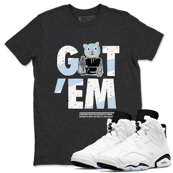 6s White Black shirt to match jordans Got'em Cat sneaker tees Air Jordan 6 White Black SNRT Sneaker Release Tees unisex cotton Charcoal Heather 1 crew neck shirt