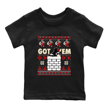 1s Retro High OG Black Toe Reimagined t-shirts to match sneakers Got'em Santa sneaker match tees Air Jordan 1 Black Toe Reimagined match shoes to clothes SNRT Sneaker Tees Youth Baby Black 2 tee