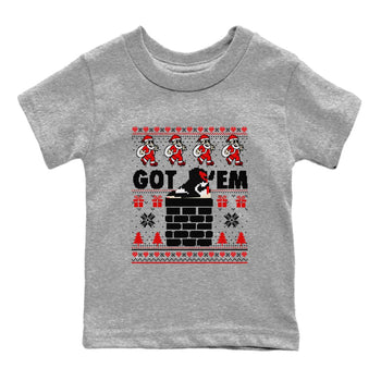 1s Retro High OG Black Toe Reimagined t-shirts to match sneakers Got'em Santa sneaker match tees Air Jordan 1 Black Toe Reimagined match shoes to clothes SNRT Sneaker Tees Youth Baby Heather Grey 2 tee