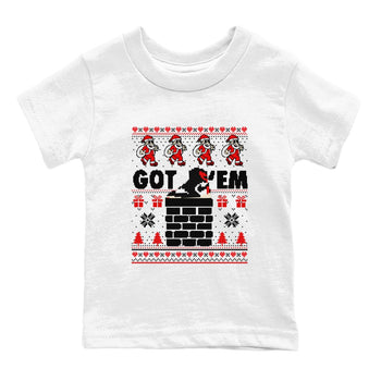 1s Retro High OG Black Toe Reimagined t-shirts to match sneakers Got'em Santa sneaker match tees Air Jordan 1 Black Toe Reimagined match shoes to clothes SNRT Sneaker Tees Youth Baby White 2 tee
