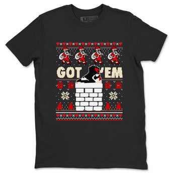 1s Retro High OG Black Toe Reimagined t-shirts to match sneakers Got'em Santa sneaker match tees Air Jordan 1 Black Toe Reimagined match shoes to clothes SNRT Sneaker Tees unisex cotton Black 2 shirts