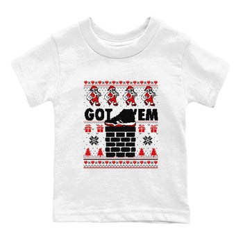 11s Bred Velvet shirts to match jordans Got'em Santa sneaker match tees Air Jordan 11 Bred Velvet match shoes to clothes SNRT Sneaker Tees Youth Baby White 2 tee