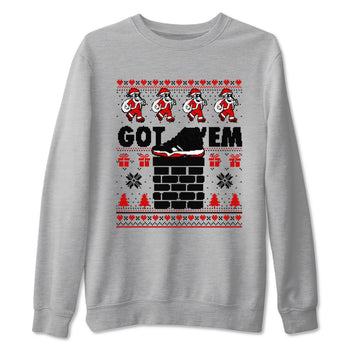 11s Bred Velvet shirts to match jordans Got'em Santa sneaker match tees Air Jordan 11 Bred Velvet match shoes to clothes SNRT Sneaker Tees unisex cotton Heather Grey 2 shirts