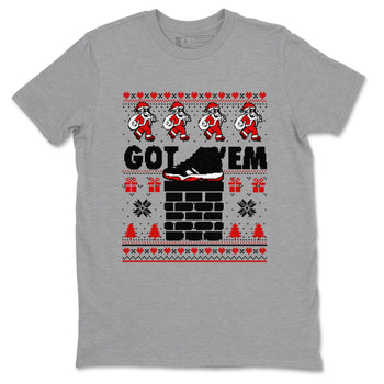 11s Bred Velvet shirts to match jordans Got'em Santa sneaker match tees Air Jordan 11 Bred Velvet match shoes to clothes SNRT Sneaker Tees unisex cotton Heather Grey 2 shirts
