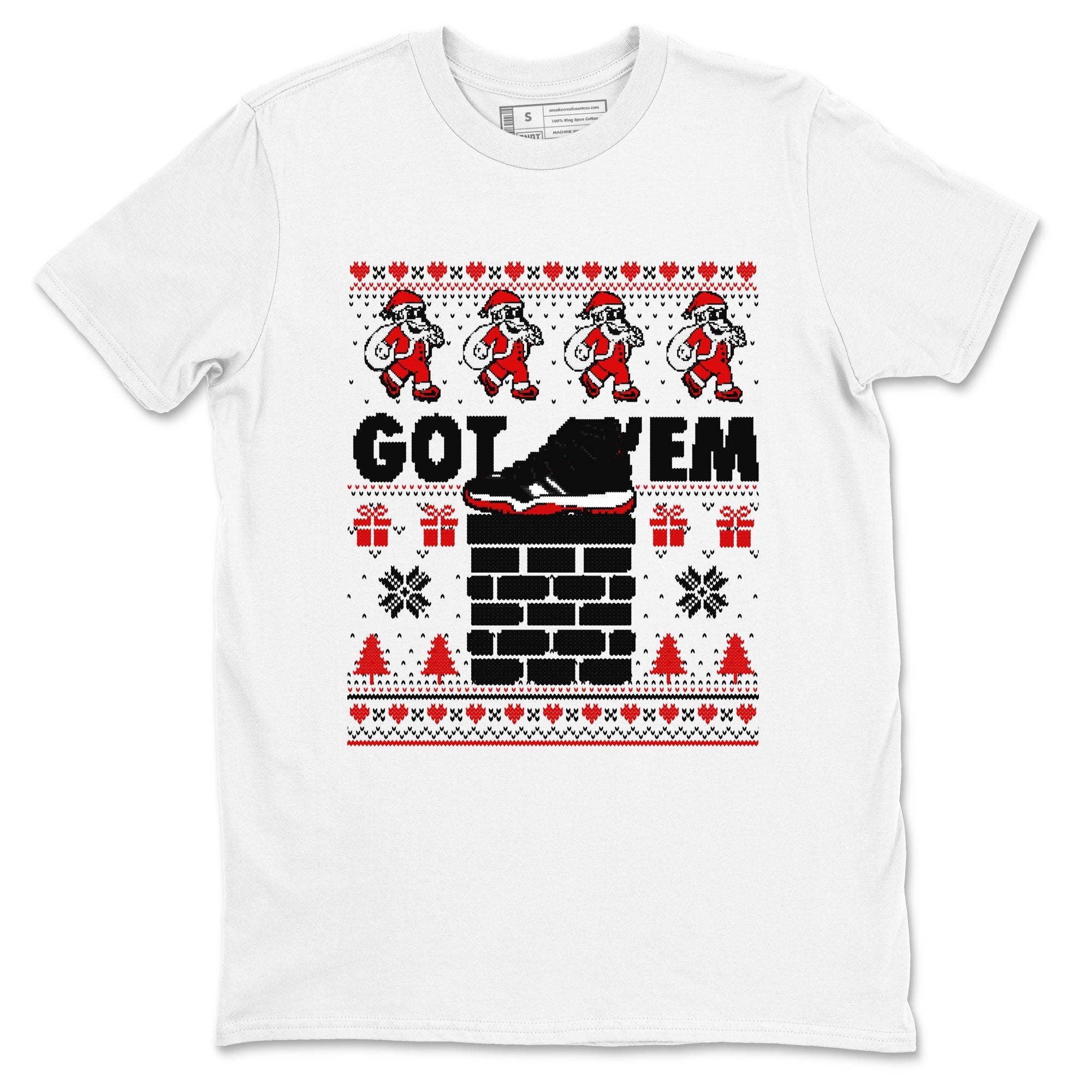 11s Bred Velvet shirts to match jordans Got'em Santa sneaker match tees Air Jordan 11 Bred Velvet match shoes to clothes SNRT Sneaker Tees unisex cotton White 2 shirts