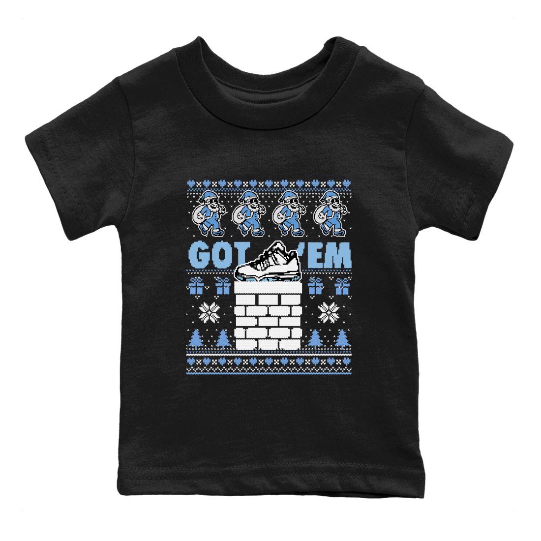 11s Legend Blue shirts to match jordans Got'em Santa sneaker match tees Air Jordan 11 Retro Legend Blue match shoes to clothes SNRT Sneaker Tees Youth Baby Black 2 tee