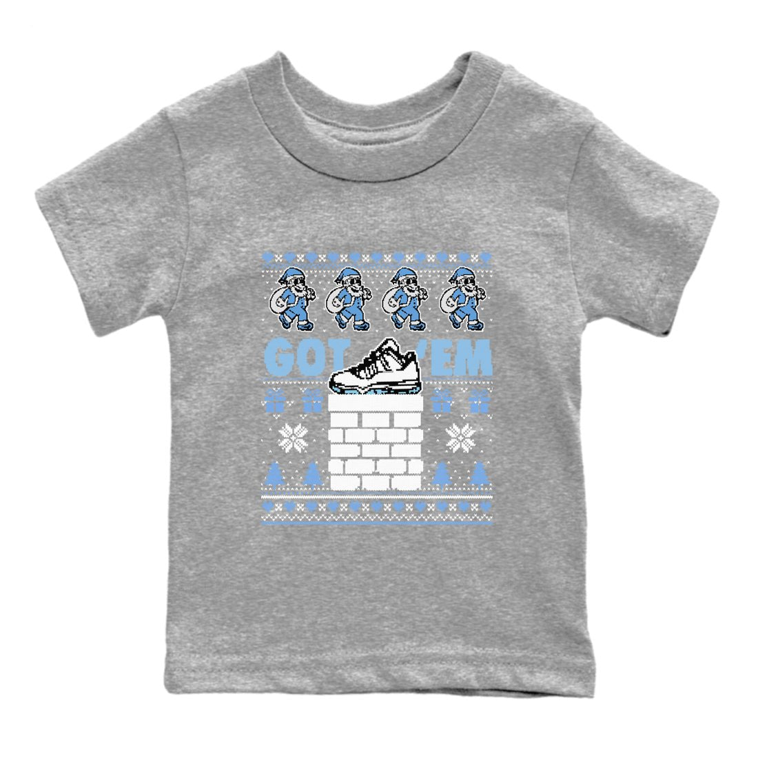 11s Legend Blue shirts to match jordans Got'em Santa sneaker match tees Air Jordan 11 Retro Legend Blue match shoes to clothes SNRT Sneaker Tees Youth Baby Heather Grey 2 tee