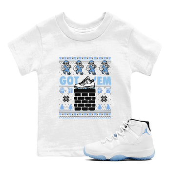 11s Legend Blue shirts to match jordans Got'em Santa sneaker match tees Air Jordan 11 Retro Legend Blue match shoes to clothes SNRT Sneaker Tees Youth Baby White 1 tee