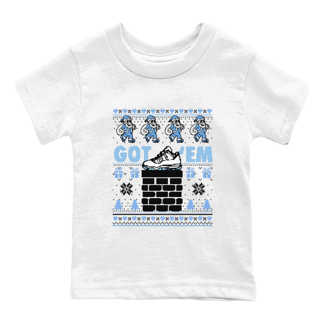 11s Legend Blue shirts to match jordans Got'em Santa sneaker match tees Air Jordan 11 Retro Legend Blue match shoes to clothes SNRT Sneaker Tees Youth Baby White 2 tee
