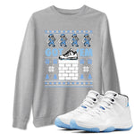 11s Legend Blue shirts to match jordans Got'em Santa sneaker match tees Air Jordan 11 Retro Legend Blue match shoes to clothes SNRT Sneaker Tees unisex cotton Heather Grey 1 shirts