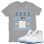 11s Legend Blue shirts to match jordans Got'em Santa sneaker match tees Air Jordan 11 Retro Legend Blue match shoes to clothes SNRT Sneaker Tees unisex cotton Heather Grey 1 shirts