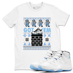 11s Legend Blue shirts to match jordans Got'em Santa sneaker match tees Air Jordan 11 Retro Legend Blue match shoes to clothes SNRT Sneaker Tees unisex cotton White 1 shirts