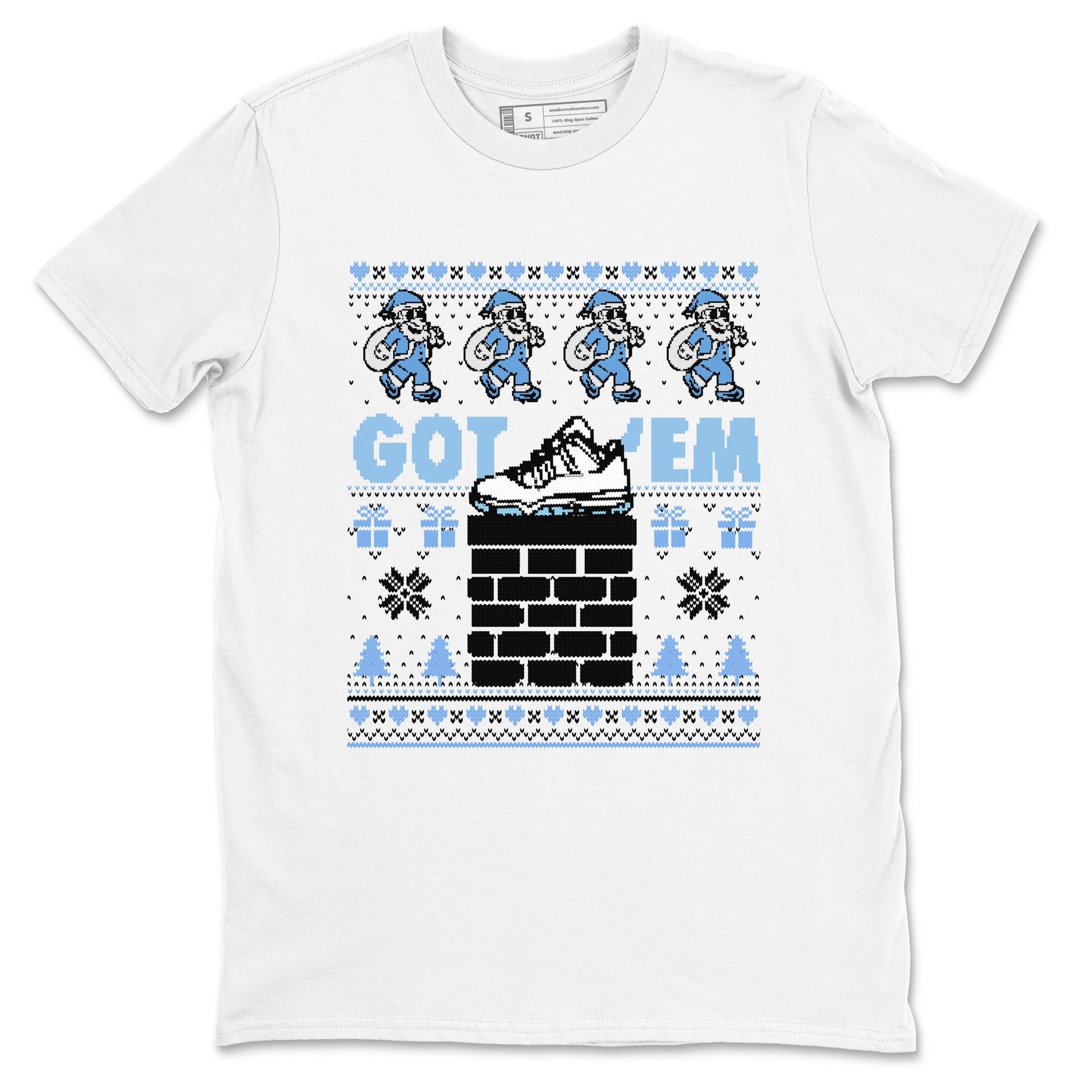 11s Legend Blue shirts to match jordans Got'em Santa sneaker match tees Air Jordan 11 Retro Legend Blue match shoes to clothes SNRT Sneaker Tees unisex cotton White 2 shirts