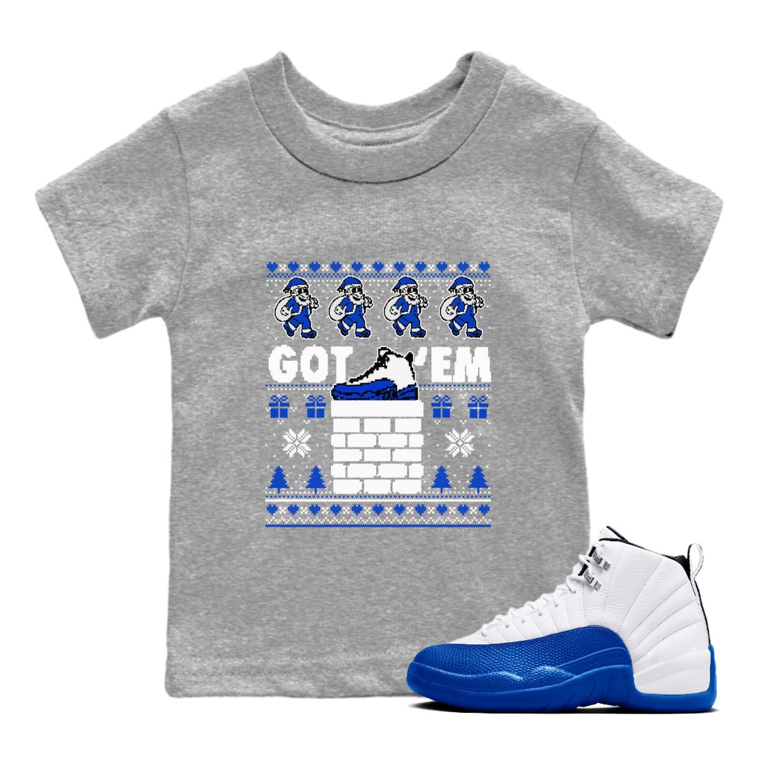 Air Jordan 13 Blueberry t-shirts to match sneakers Got'em Santa sneaker match tees Air Jordan 13 Blueberry match shoes to clothes SNRT Sneaker Tees Youth Baby Heather Grey 1 tee