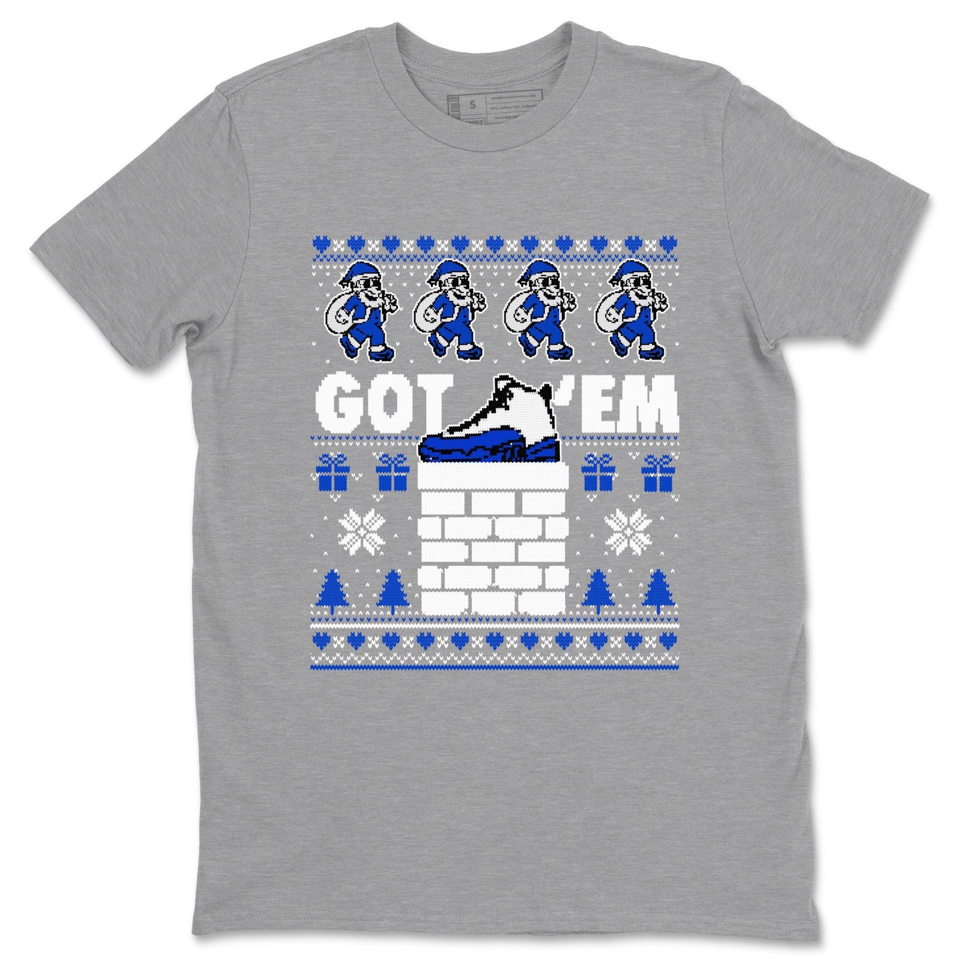Air Jordan 13 Blueberry t-shirts to match sneakers Got'em Santa sneaker match tees Air Jordan 13 Blueberry match shoes to clothes SNRT Sneaker Tees unisex cotton Heather Grey 2 shirts