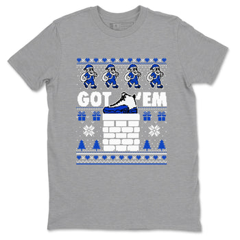 Air Jordan 13 Blueberry t-shirts to match sneakers Got'em Santa sneaker match tees Air Jordan 13 Blueberry match shoes to clothes SNRT Sneaker Tees unisex cotton Heather Grey 2 shirts