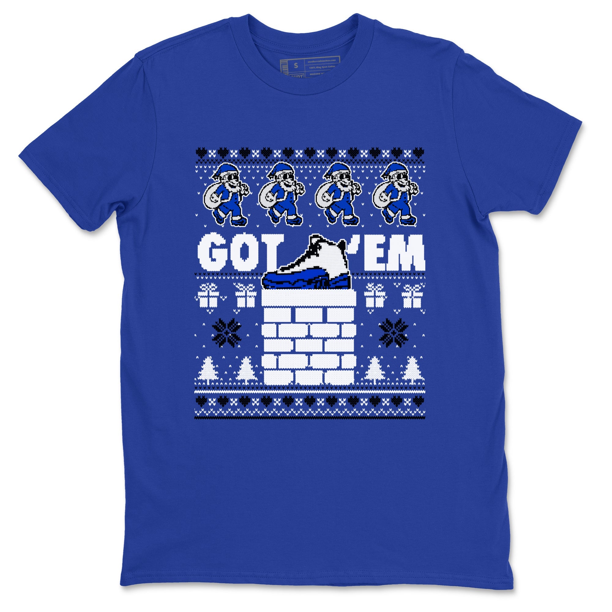 Air Jordan 13 Blueberry t-shirts to match sneakers Got'em Santa sneaker match tees Air Jordan 13 Blueberry match shoes to clothes SNRT Sneaker Tees unisex cotton Royal Blue 2 shirts