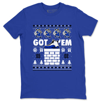 Air Jordan 13 Blueberry t-shirts to match sneakers Got'em Santa sneaker match tees Air Jordan 13 Blueberry match shoes to clothes SNRT Sneaker Tees unisex cotton Royal Blue 2 shirts