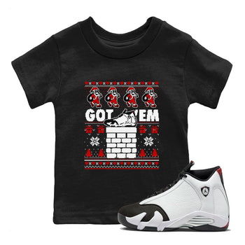 Air Jordan 14 Black Toe t shirts to match sneakers Got'em Santa sneaker match tees 14s Black Toe sneaker match tee SNRT Sneaker Tees Youth Baby Black 1 tee