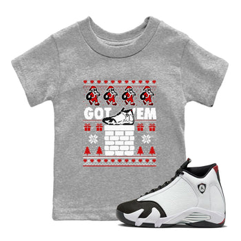 Air Jordan 14 Black Toe t shirts to match sneakers Got'em Santa sneaker match tees 14s Black Toe sneaker match tee SNRT Sneaker Tees Youth Baby Heather Grey 1 tee