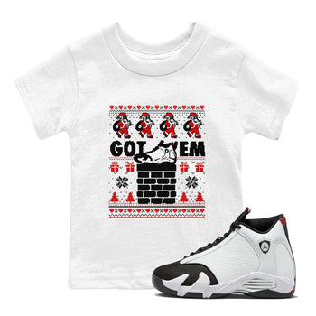 Air Jordan 14 Black Toe t shirts to match sneakers Got'em Santa sneaker match tees 14s Black Toe sneaker match tee SNRT Sneaker Tees Youth Baby White 1 tee