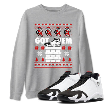 Air Jordan 14 Black Toe t shirts to match sneakers Got'em Santa sneaker match tees 14s Black Toe sneaker match tee SNRT Sneaker Tees unisex cotton Heather Grey 1 shirts