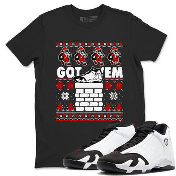 Air Jordan 14 Black Toe t shirts to match sneakers Got'em Santa sneaker match tees 14s Black Toe sneaker match tee SNRT Sneaker Tees unisex cotton Black 1 shirts