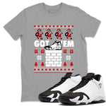 Air Jordan 14 Black Toe t shirts to match sneakers Got'em Santa sneaker match tees 14s Black Toe sneaker match tee SNRT Sneaker Tees unisex cotton Heather Grey 1 shirts