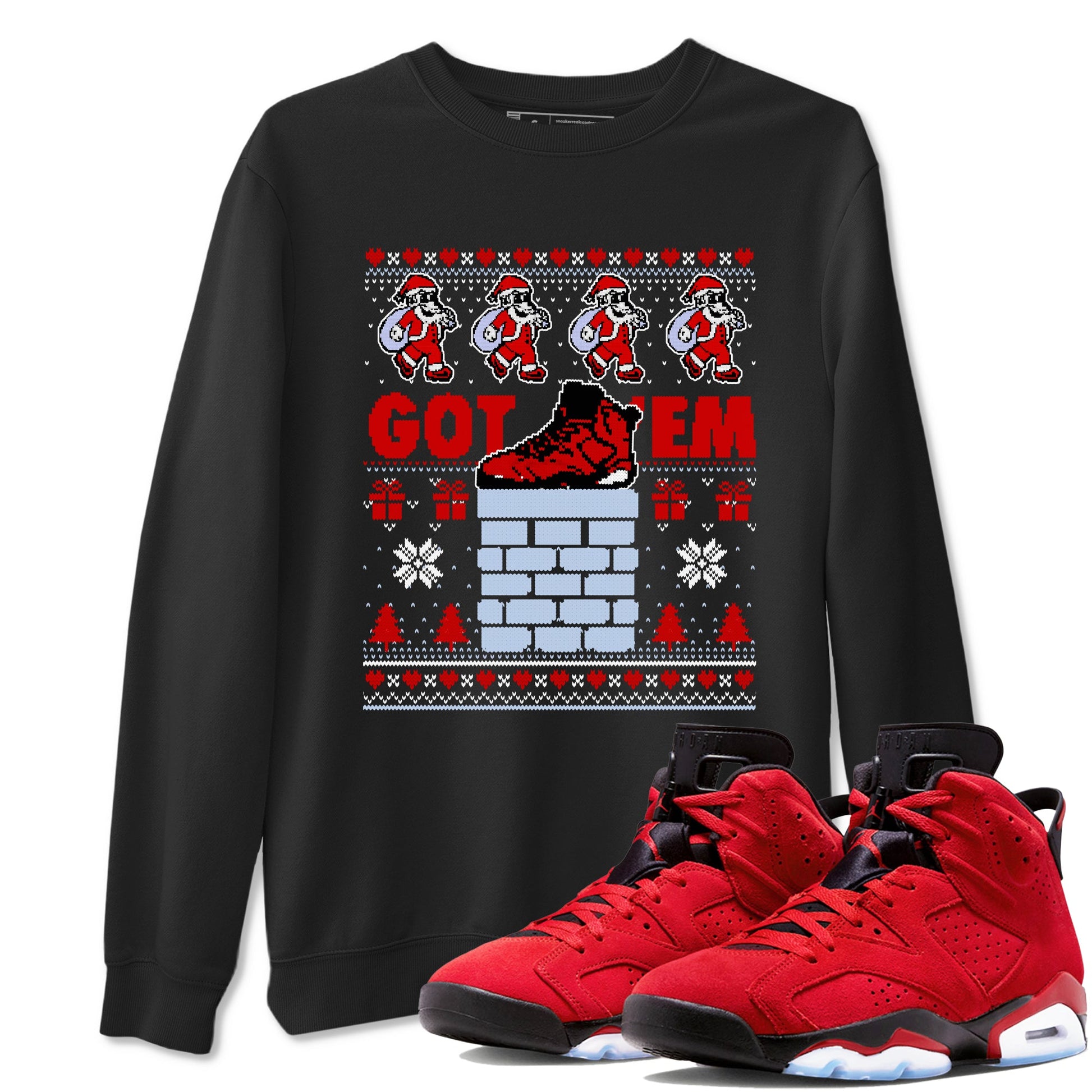 6s Toro Bravo shirts to match jordans Got'em Santa sneaker match tees Air Jordan 6 Toro Bravo match shoes to clothes SNRT Sneaker Tees unisex cotton Black 1 shirts