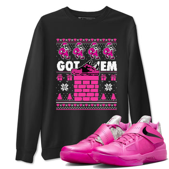 Nike KD 4 Retro Aunt Pearl shirts to match jordans Got'em Santa sneaker match tees Nike KD 4 Aunt Pearl match shoes to clothes SNRT Sneaker Tees unisex cotton Black 1 shirts