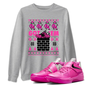 Nike KD 4 Retro Aunt Pearl shirts to match jordans Got'em Santa sneaker match tees Nike KD 4 Aunt Pearl match shoes to clothes SNRT Sneaker Tees unisex cotton Heather Grey 1 shirts