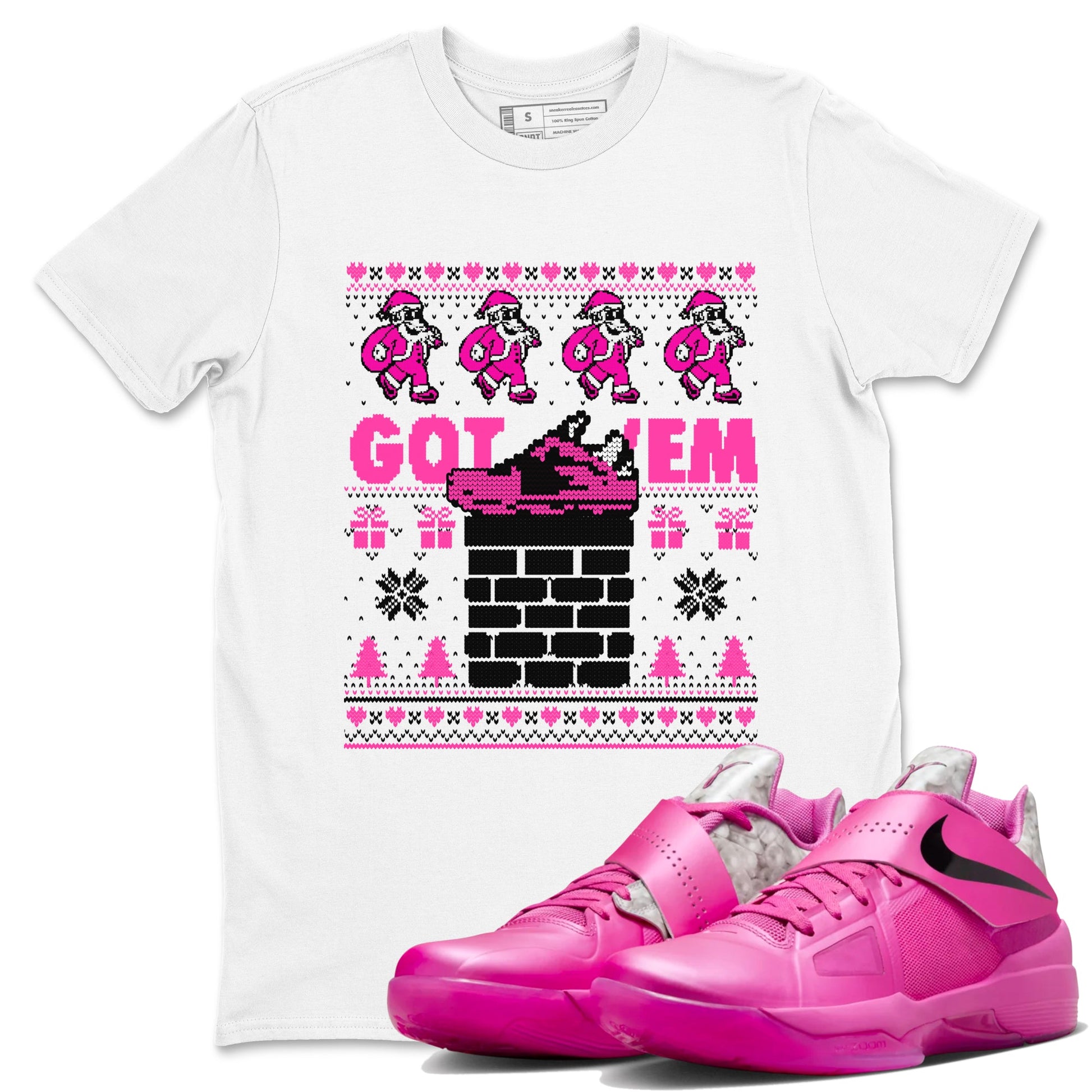 Nike KD 4 Retro Aunt Pearl shirts to match jordans Got'em Santa sneaker match tees Nike KD 4 Aunt Pearl match shoes to clothes SNRT Sneaker Tees unisex cotton White 1 shirts