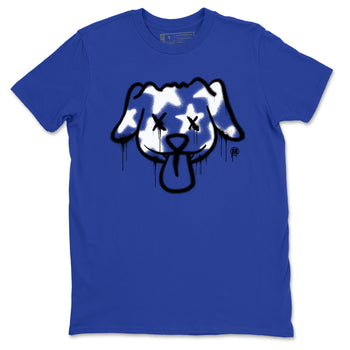 1s Game Royal shirts to match jordans Graffiti Dog sneaker match tees Air Jordan 1 Retro Low OG Game Royal match shoes to clothes SNRT Sneaker Tees unisex cotton Royal Blue 2 shirts