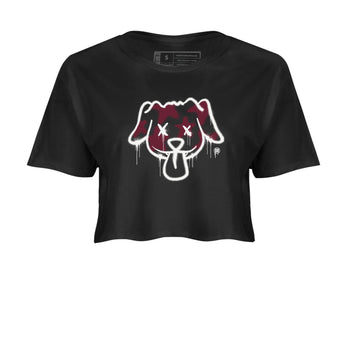 Air Jordan 1 High OG Metallic Burgundy shirts to match jordans Graffiti Dog sneaker match tees Air Jordan 1 Metallic Burgundy SNRT Sneaker Tees streetwear brand Black 2 crop tee